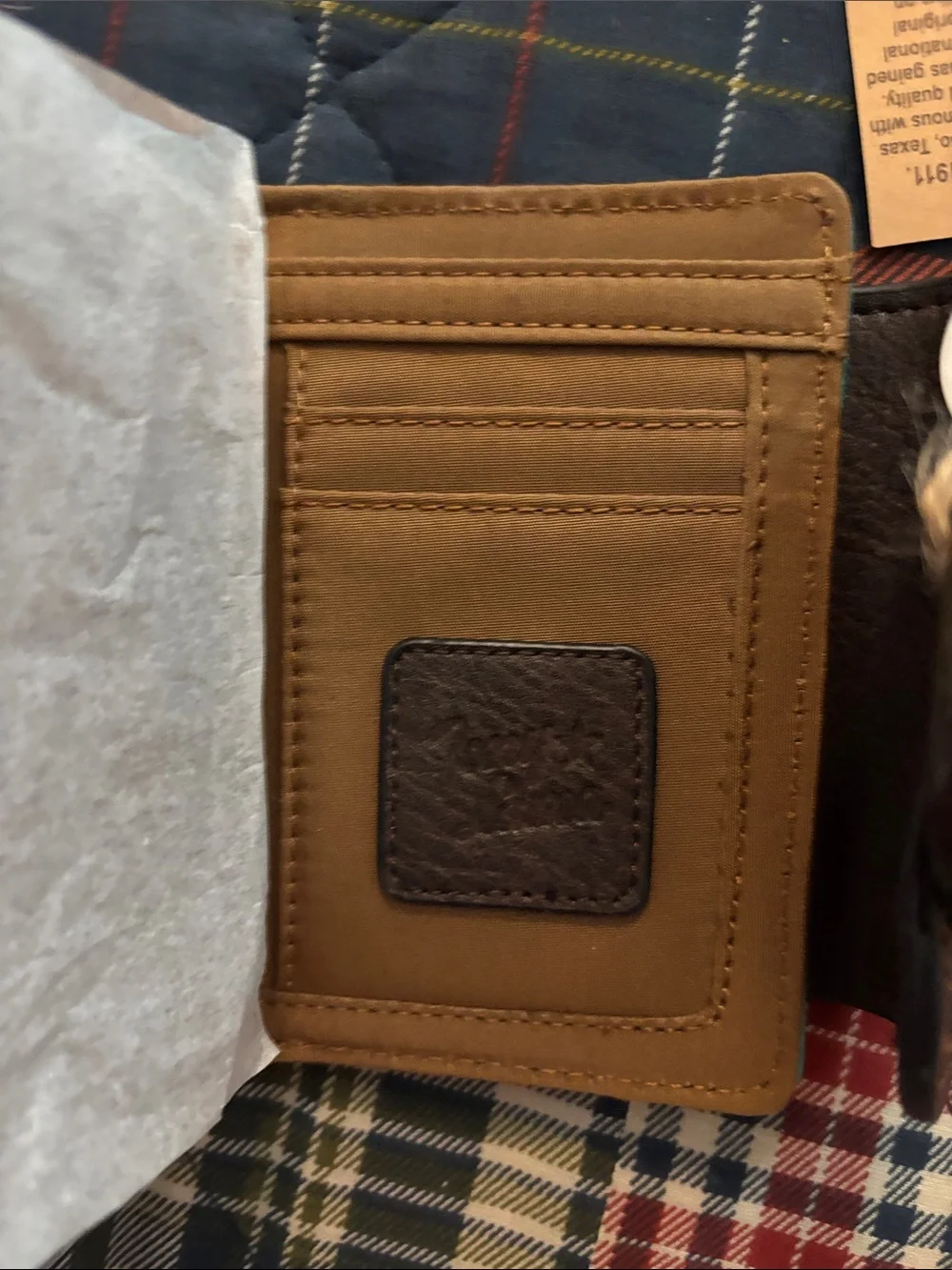Tony Lama small Wallet - Teal with Brown Accent - Picture 6 of 8